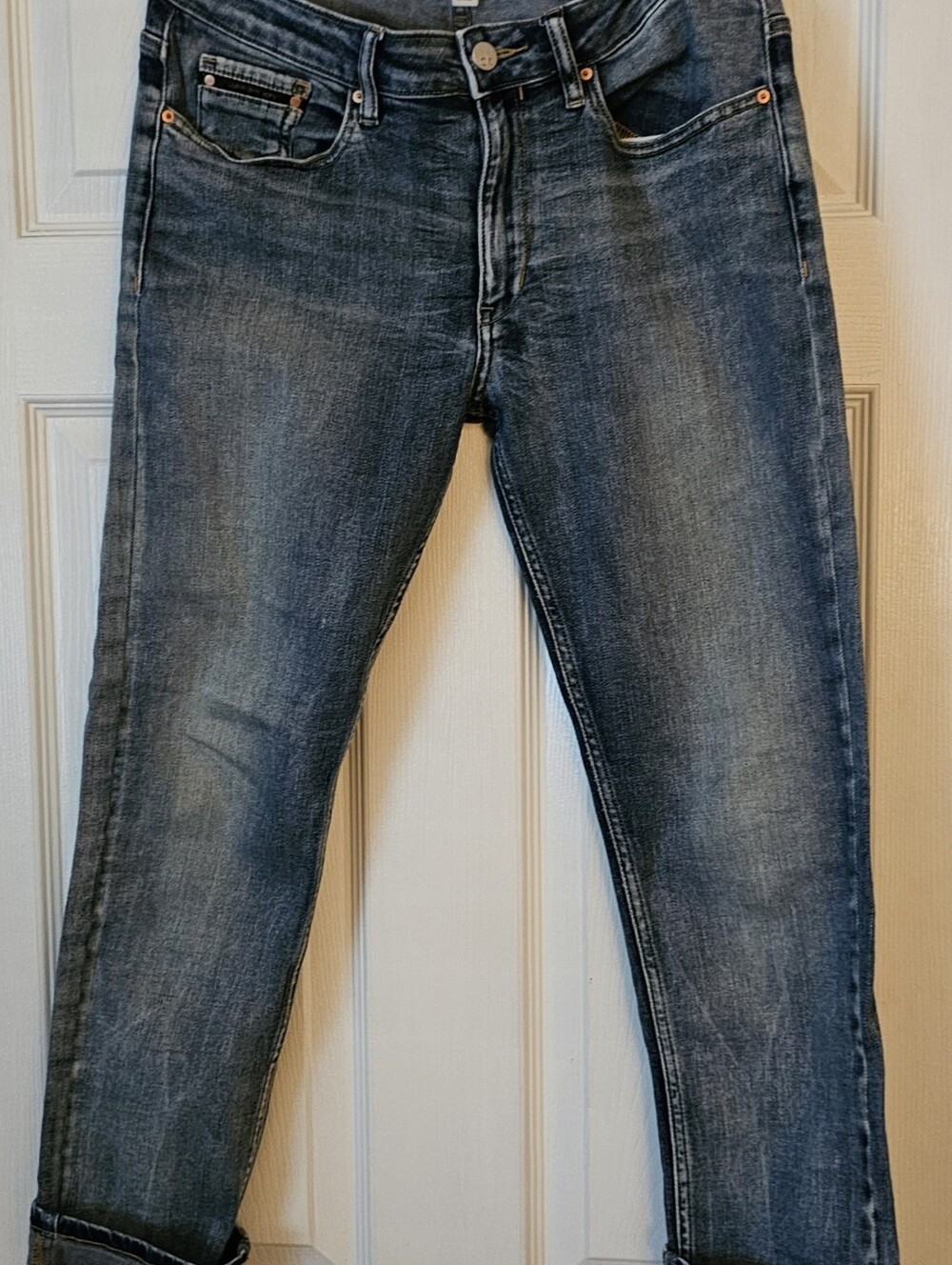 Calvin Klein Women's Slim Boyfriend Blue Denim Stretch Jeans Size 6